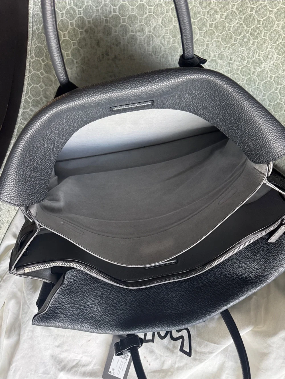 MCM Dark Grey Pebbled Leather Top-Handle Phantom Tote with MCM dust bag EUC